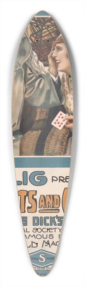 Goes Litho. Co. - Selig presents hearts and masks 39.3 inch art pintail longboard deck