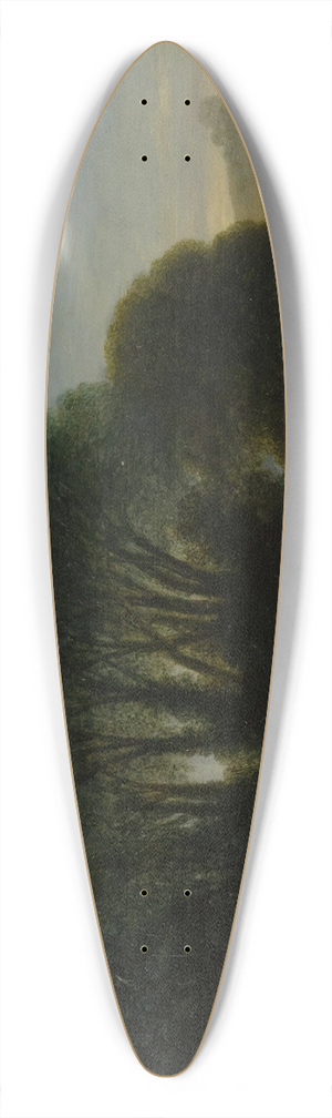 Goffredo Wals - Landscape with a Farm and Trees Beside a River 39.3 inch art pintail longboard deck