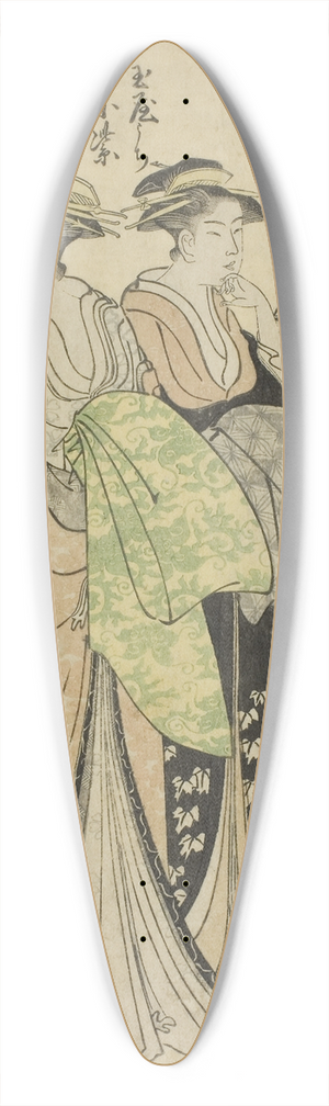 Gokyo - The Courtesan Komurasaki of the Tamaya Parading with Her Attendants 39.3 inch art pintail longboard deck