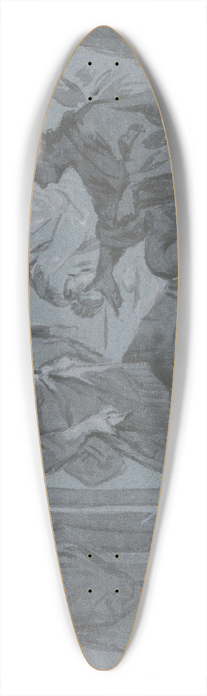 Gottlieb Welt - Abraham bewirtet die drei an einem Tisch sitzenden Engel, links an der Tr lauscht Sara 39.3 inch art pintail longboard deck