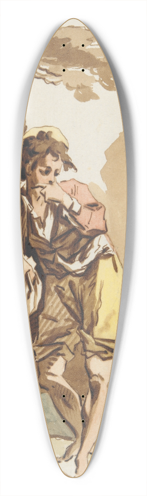 Gottlieb Welt - Boy Leaning on aWall 39.3 inch art pintail longboard deck