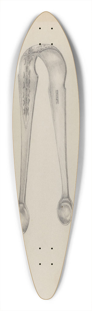 Grace Halpin - Silver Sugar Tongs 39.3 inch art pintail longboard deck