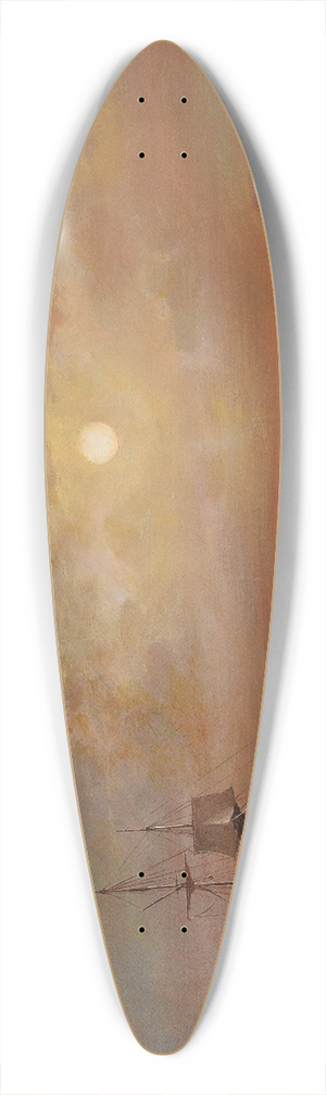 Grigori Ivanovitch Kapustin - Moonlit Night Over A Coastal Landscape 39.3 inch art pintail longboard deck