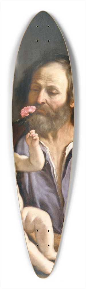 Guercino - Saint Joseph with the Christ Child 39.3 inch art pintail longboard deck