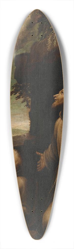 Guglielmo Caccia - Saint Francis receives the Stigmata 39.3 inch art pintail longboard deck