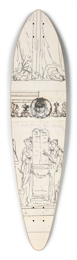 Guillaume Boichot - Pidestal avec la Table des Droits de lHomme 39.3 inch art pintail longboard deck