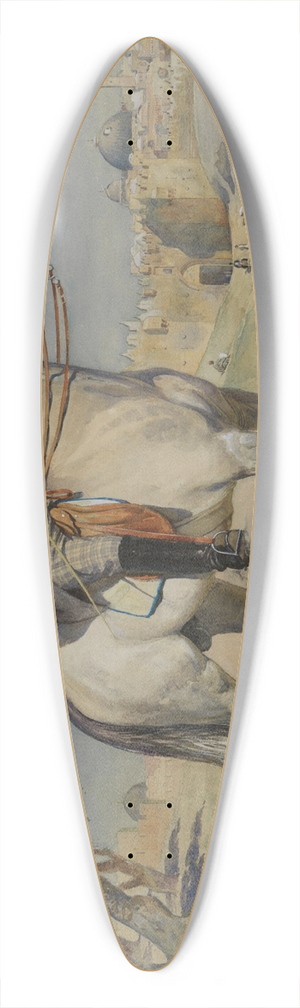 Gustav Bauernfeind - A horseman by a Jerusalem Gate 39.3 inch art pintail longboard deck