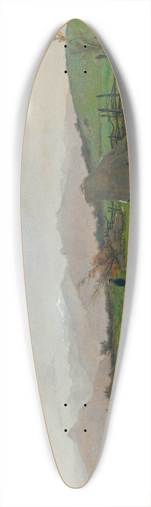 Gustave Castan - Landscape With Hiker 39.3 inch art pintail longboard deck