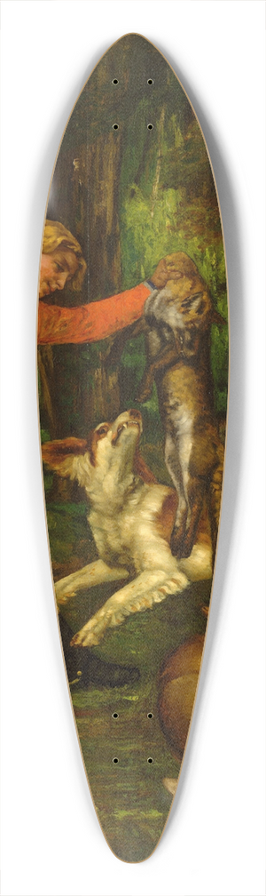 Gustave Courbet - After the Hunt 39.3 inch art pintail longboard deck