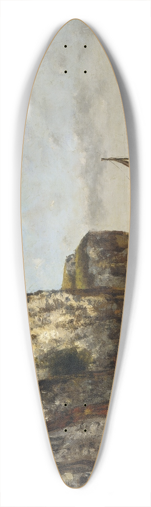 Gustave Courbet - Beach in Normandy 39.3 inch art pintail longboard deck