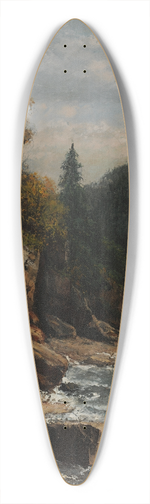 Gustave Courbet - Bords du lac Lman 39.3 inch art pintail longboard deck