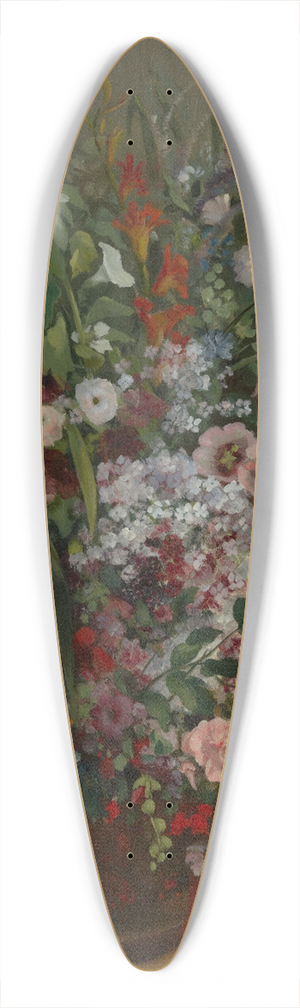 Gustave Courbet - Bouquet of Flowers in a Vase 39.3 inch art pintail longboard deck