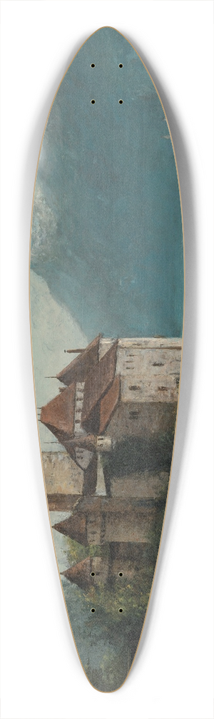Gustave Courbet - Le Chteau de Chillon, Lake Geneva 39.3 inch art pintail longboard deck