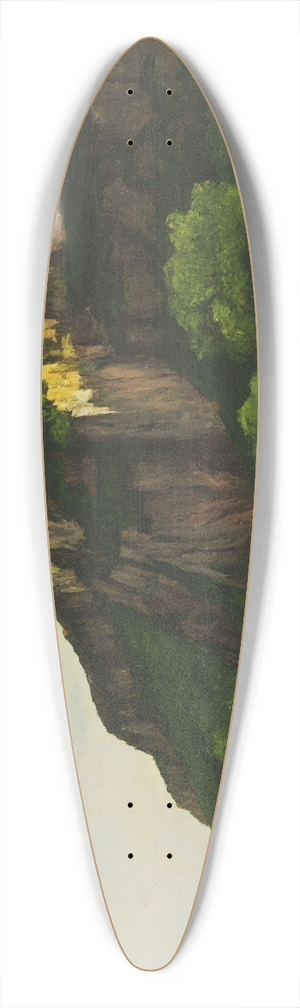 Gustave Courbet - Rocks at Mouthier 39.3 inch art pintail longboard deck