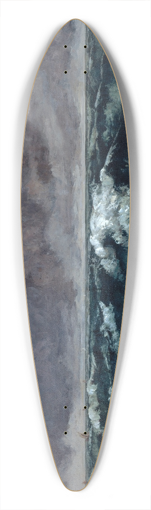 Gustave Courbet - The Wave 39.3 inch art pintail longboard deck