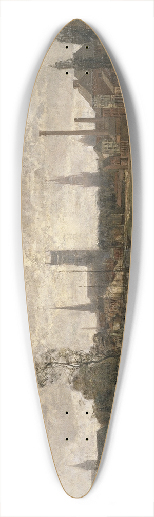Gustave Den Duyts - Panoramisch gezicht op Gent 39.3 inch art pintail longboard deck