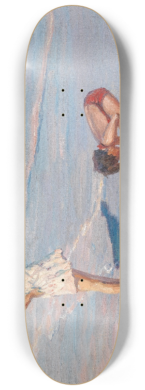 Charles Atamian - Children Playing on a Beach 8.25 inch art skate deck