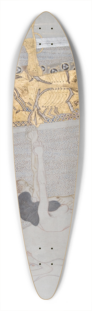 Gustav Klimt - Beethovenfries; Die Leiden der schwachen Menschheit und Der wohlgerstete Starke (Tafel 3, linke Langwand) 39.3 inch art pintail longboard deck