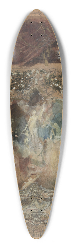 Gustav Klimt - Entwurf fr den Theatervorhang in Reichenberg 39.3 inch art pintail longboard deck