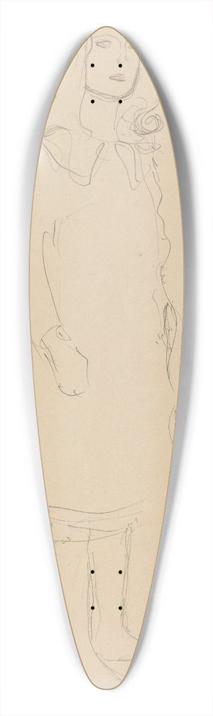 Gustav Klimt - Mda Primavesi, with coat, standing 39.3 inch art pintail longboard deck