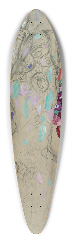 Gustav Klimt - Posthumous Portrait of Ria Munk III 39.3 inch art pintail longboard deck