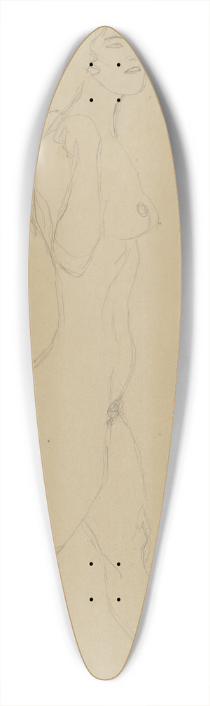 Gustav Klimt - Schreitende (Die rechte Hand an der Schulter, das Gesicht im Dreiviertelprofil) 39.3 inch art pintail longboard deck