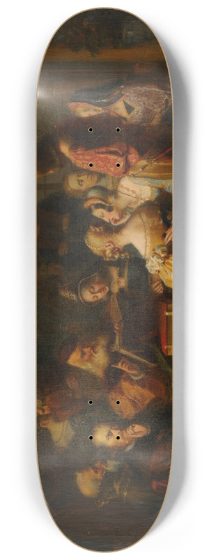 Charles-Auguste Herb - La Lecture de la Bible 8.25 inch art skate deck