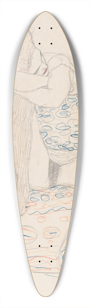 Gustav Klimt - Seated Figure with Gathered up Skirt 39.3 inch art pintail longboard deck