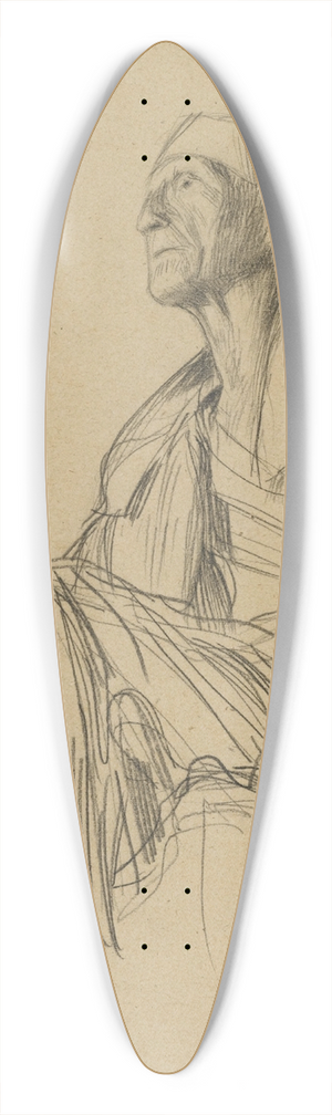 Gustav Klimt - Seated Man Turned to the Left 39.3 inch art pintail longboard deck