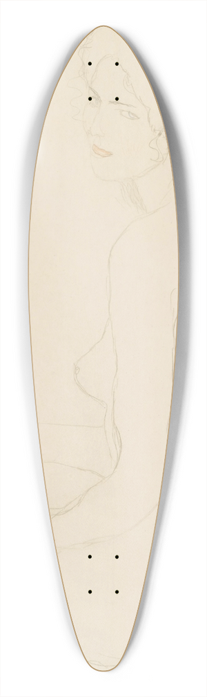Gustav Klimt - Sitzender Akt nach links (Seated Nude Turned to the Left) 39.3 inch art pintail longboard deck