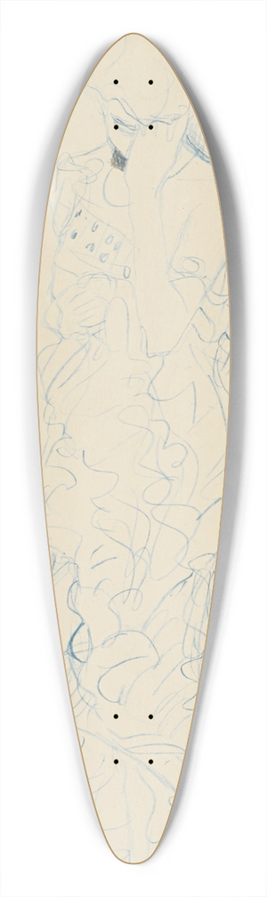 Gustav Klimt - Stehender Halkbakt mit verdecktem Gesicht von vorne (Semi-Nude Woman Standing with Her Face Covered, Seen From the Front) 39.3 inch art pintail longboard deck