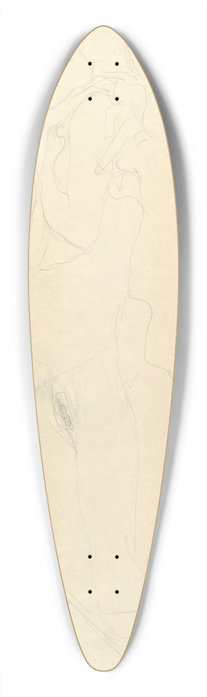 Gustav Klimt - The Lovers 39.3 inch art pintail longboard deck