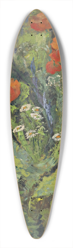 Gustav Macoun - Poppies 39.3 inch art pintail longboard deck