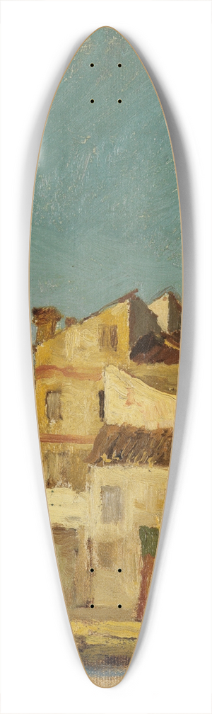 Gustav Schnleber - Venezianische Huser an einem Kanal 39.3 inch art pintail longboard deck