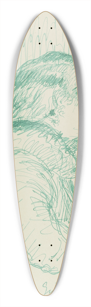 Gustav Schraegle - Dame, das Kinn in die Hand sttzend 39.3 inch art pintail longboard deck Gustav Schraegle - Dame, das Kinn in die Hand sttzend 39.3 inch art pintail longboard deck
