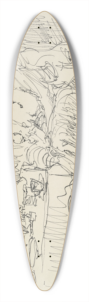 Gustav Schraegle - Dame und Herr am Kaffeetisch 39.3 inch art pintail longboard deck Gustav Schraegle - Dame und Herr am Kaffeetisch 39.3 inch art pintail longboard deck