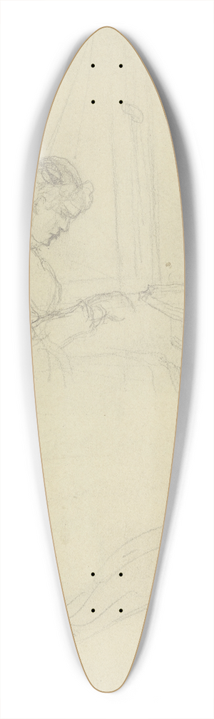 Gustav Schraegle - Women in front of a sewing machine 39.3 inch art pintail longboard deck