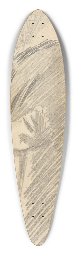 Gustav Wentzel - Old Woman with Headscarf 39.3 inch art pintail longboard deck