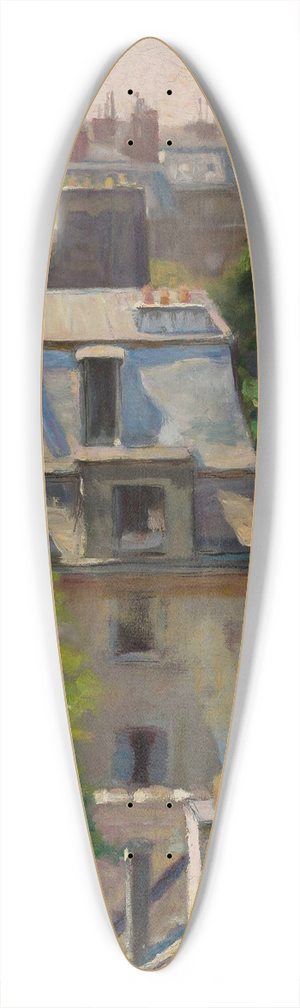 Gustaw Pillati - Roofs of Paris 39.3 inch art pintail longboard deck
