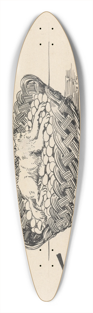 Gust van de Wall Pern - Gapende hond in een mand 39.3 inch art pintail longboard deck
