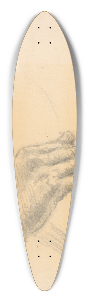 Gustv Mall - Study of a Hand 39.3 inch art pintail longboard deck