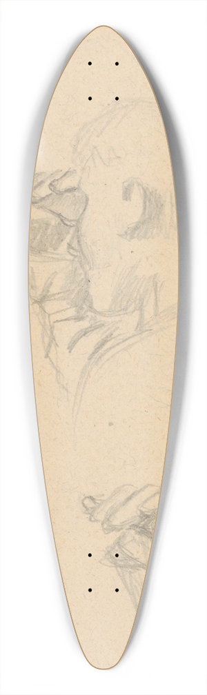 Gustv Mall - Study of a Head with Eyes Half Closed 39.3 inch art pintail longboard deck