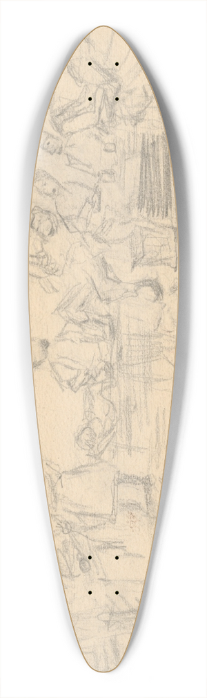 Gustv Mall - Study of a Robbery Scene in a Cottage 39.3 inch art pintail longboard deck