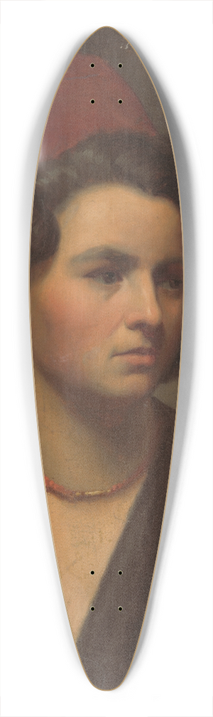 Gyula Benczr - Portrait of a girl in a red scarf 39.3 inch art pintail longboard deck Gyula Benczr - Portrait of a girl in a red scarf 39.3 inch art pintail longboard deck