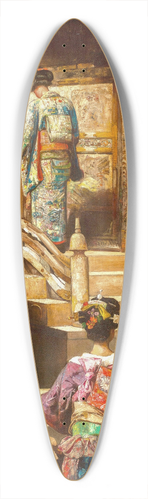 Gyula Tornai - A Japanese princess going to church 39.3 inch art pintail longboard deck