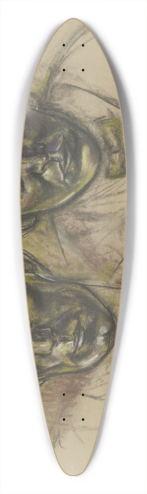 Hanns Ludwig Katz - Double portrait 39.3 inch art pintail longboard deck