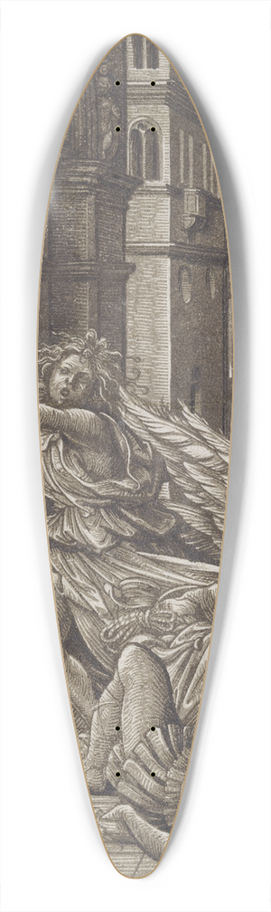 Hans Burgkmair The Elder - Lovers surprised by death 39.3 inch art pintail longboard deck