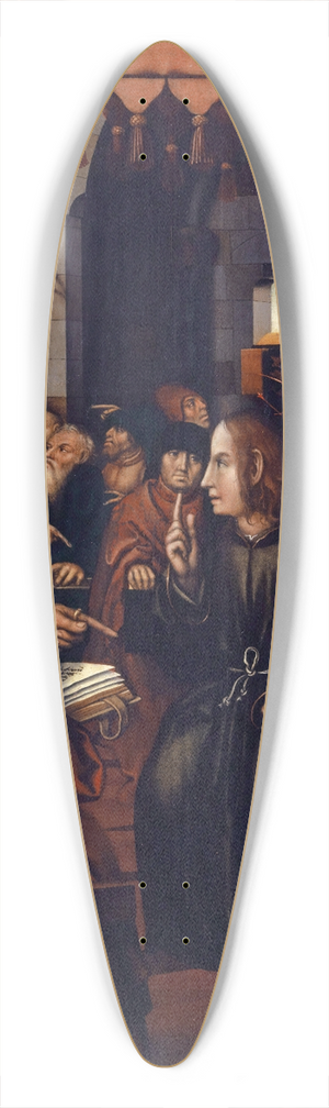 Hans Fries - Christ among the Doctors 39.3 inch art pintail longboard deck