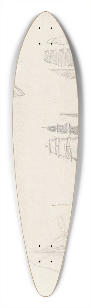 Hans Gude - Boat Studies, Kattegat 39.3 inch art pintail longboard deck