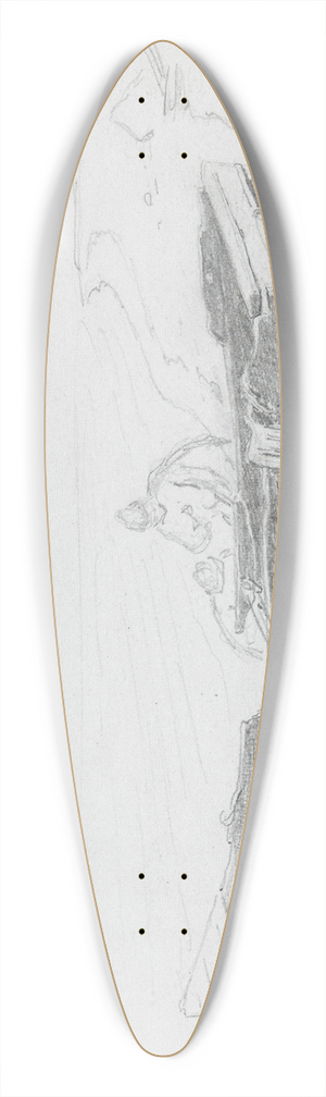 Hans Gude - Bter og figurer p stranden, Chiemsee 39.3 inch art pintail longboard deck
